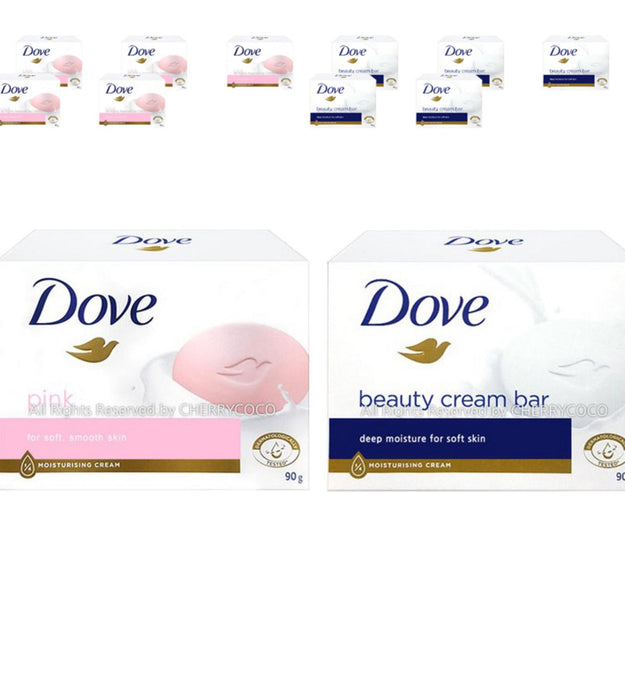 Saponetta Dove Beauty Bar 12 pezzi (Bianco x 6 + Rosa x 6)