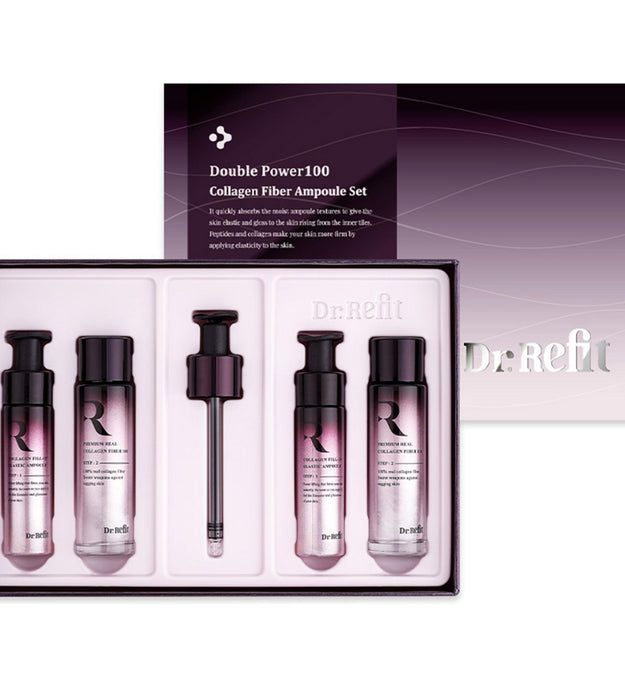 Dr. Refit filo di sollevamento collagene a proiezione tridimensionale 2 pz x 50 mg + fiala elasticizzante 2 pz x 18 mg + set contagocce viola