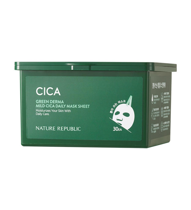 Nature Republic Green Derma Mild Cica Daily Mask Sheet (30 sheets)