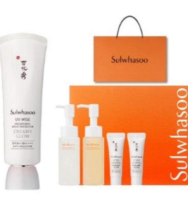 Sulwhasoo Crème Blanchissante NO.1 Creamy Glow 50 ml + 20 ml + Mousse Douce + Huile Douce Coffret Spécial + Sac Shopping
