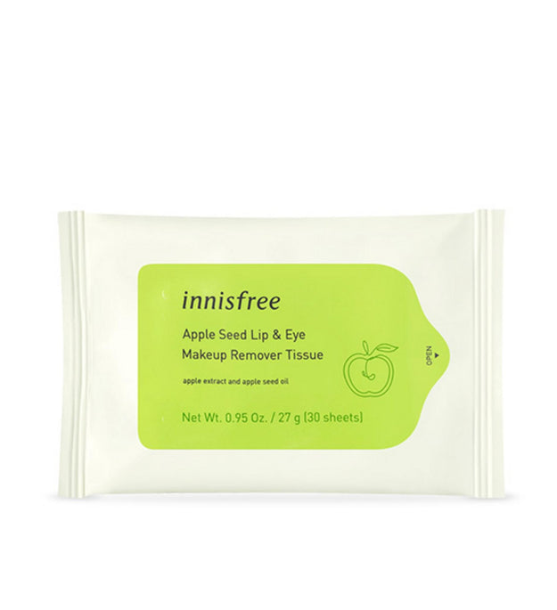 Innisfree Lingettes Démaquillantes pour Lèvres et Yeux aux Graines de Pomme 30ea