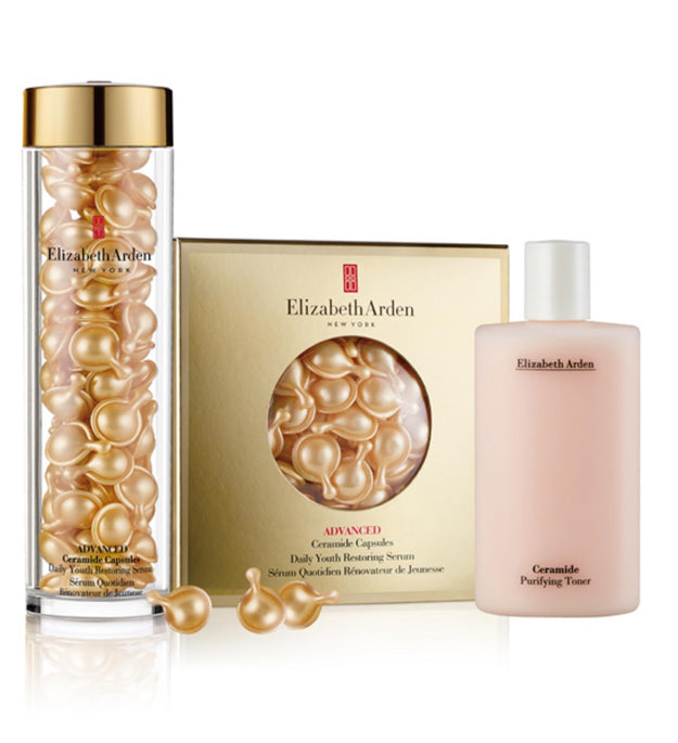 Elizabeth Arden Capsule Avanzate con Ceramide Siero Rigenerante Quotidiano per la Giovinezza 135 Capsule + Set Tonico
