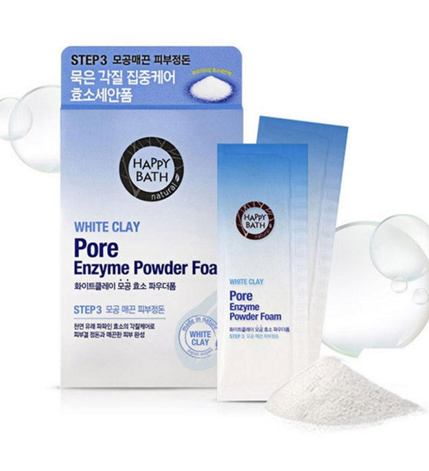 Happy Bath Poren-Enzym-Pulverschaum mit weißer Tonerde