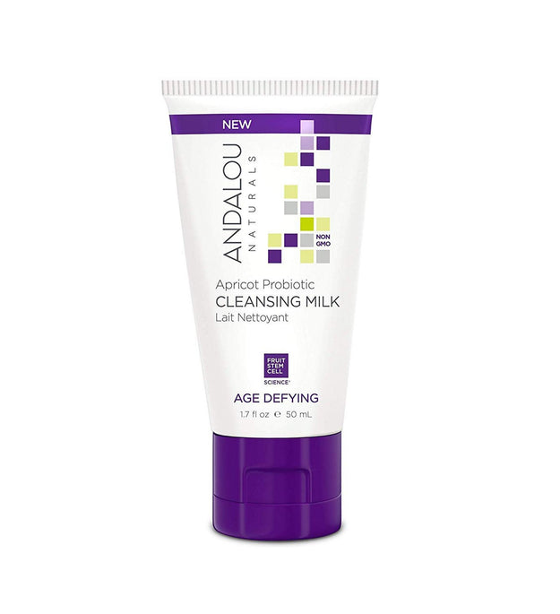 Andalou Naturals Leche limpiadora probiótica de albaricoque que desafía la edad