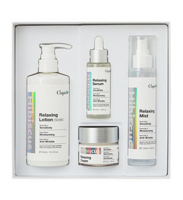 Clapiel Hibiscus Relaxing Skin Care Set of 4