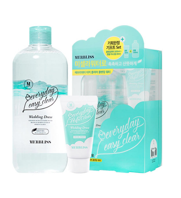Conjunto de Limpeza Diário Mulbliss Água de Limpeza 500ml + Mini Espuma de Limpeza 20ml
