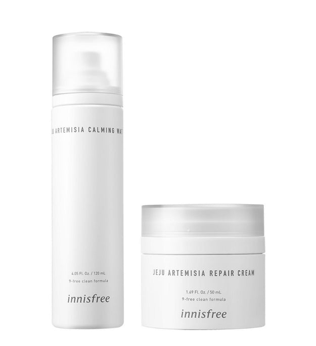 Innisfree Artemisia Sakinleştirici Sulu Cilt + Onarıcı Krem Seti