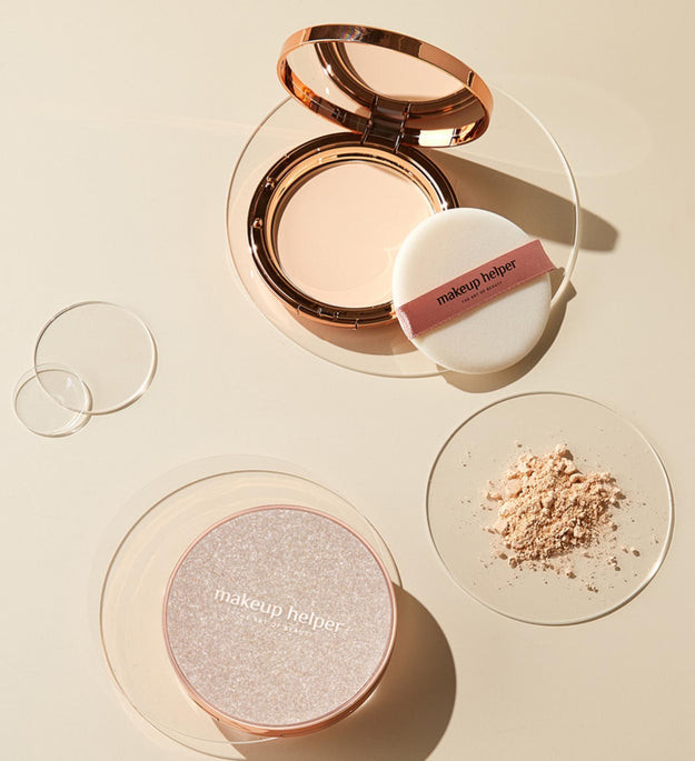 Ajudante de Maquiagem Art Pact Original Profinish Pó Pacto de Glitter Rosa 23g