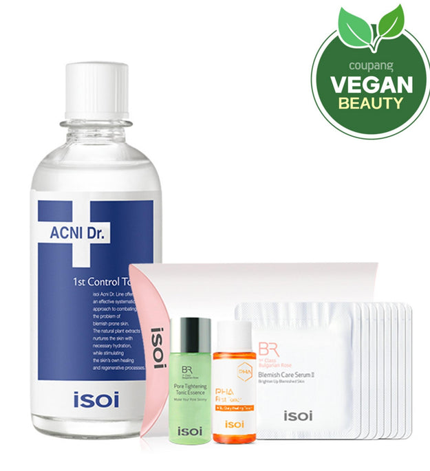 Isoi Acne Doctor 1st Control Tonic 130 ml + 6 kits d'essai envoyés au hasard