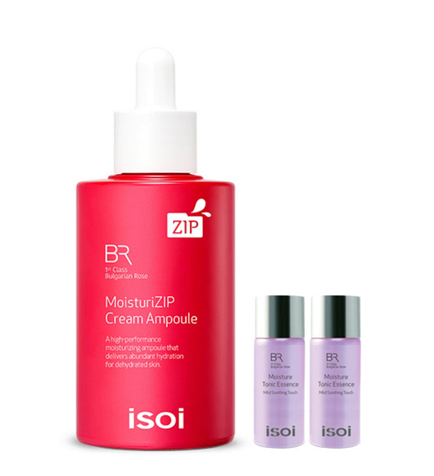 Isoi Bulgare Rose Moisture ZIP Crème Ampoule 70 ml + Essence Tonique Hydratante 8 ml x 2p