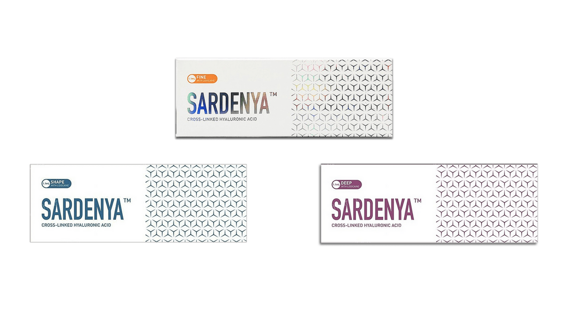 Sardenya Fine, Deep, and Shape Korean dermal filler range