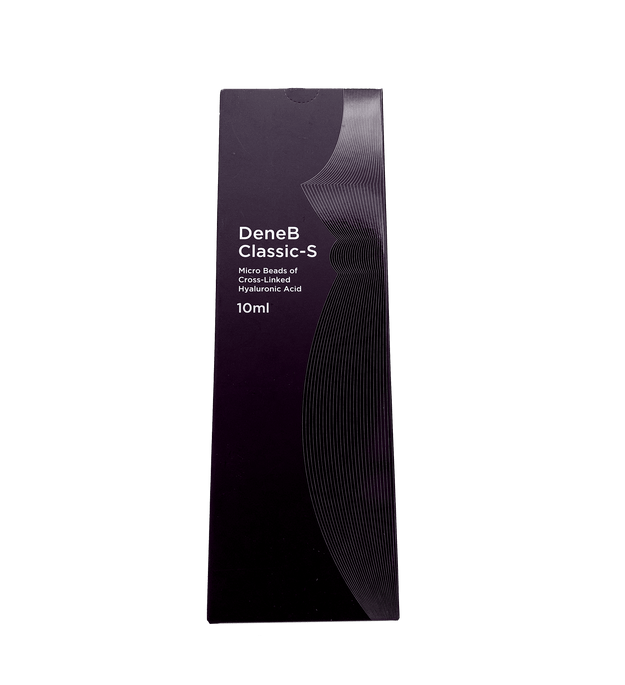 DeneB Classic S hyaluronic acid filler for fine line reduction and subtle volume in delicate areas.