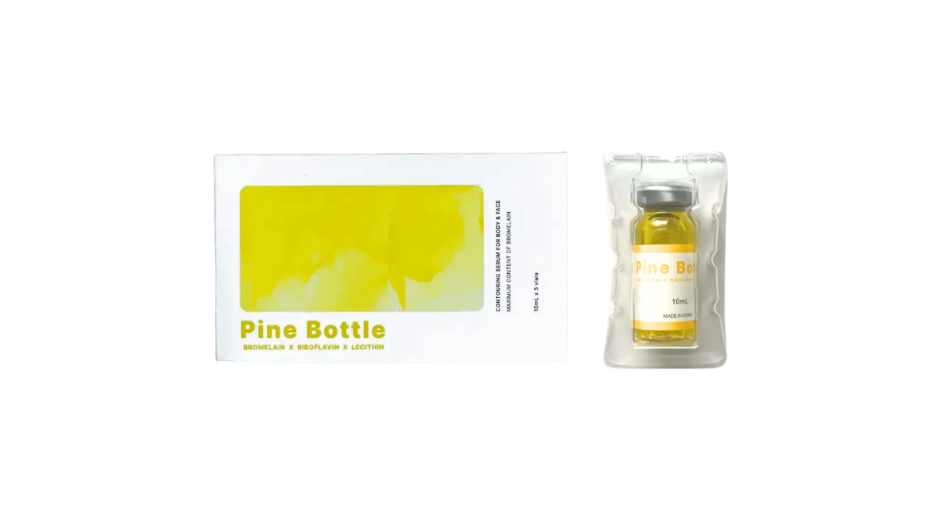 Pine Bottle Injectable Solution 10ml vial – fat-dissolving and body-contouring treatment.