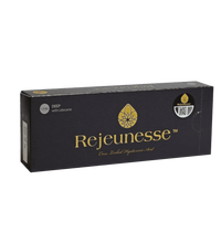 REJEUNESSE DEEP medium to high-density hyaluronic acid filler for deep wrinkle reduction and facial contouring.