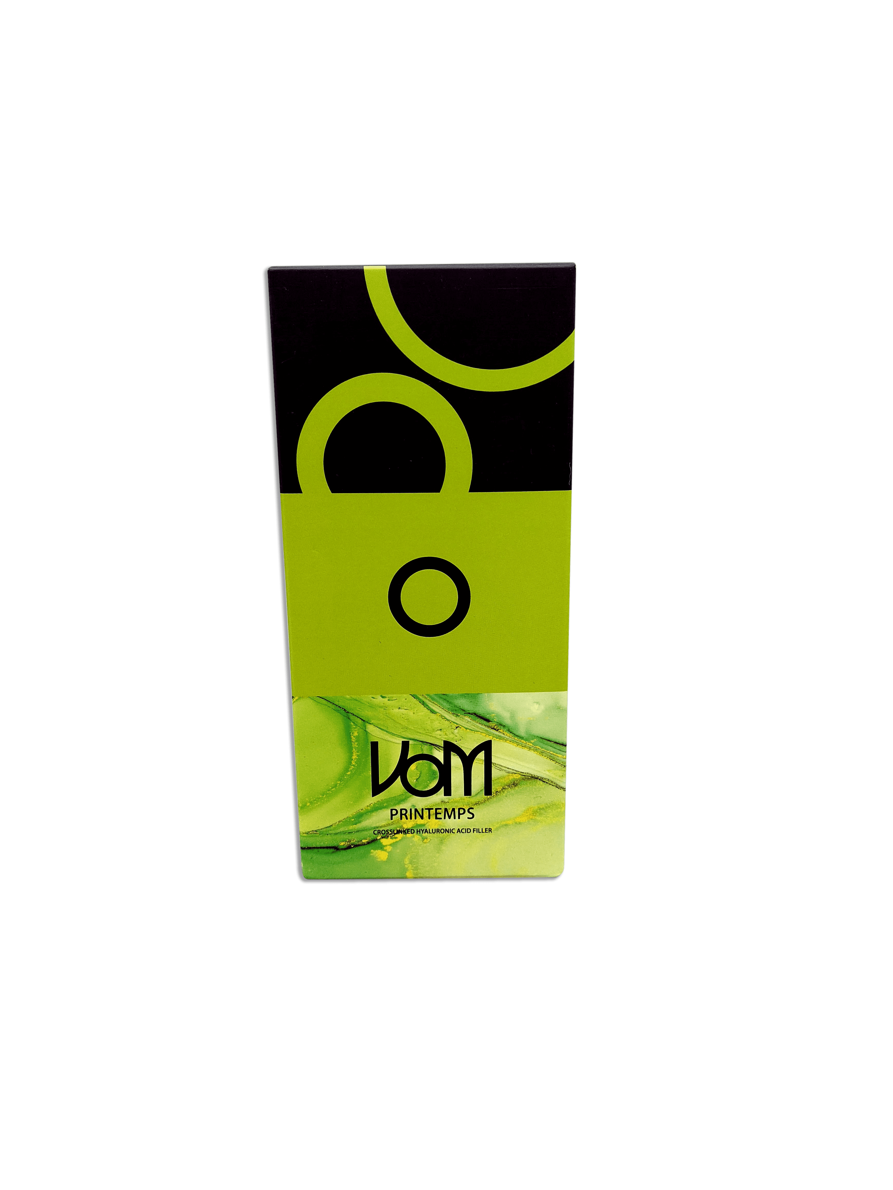 VOM O high-density hyaluronic acid filler for deep wrinkle reduction and facial sculpting.