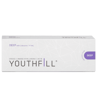 YOUTHFILL DEEP high-density hyaluronic acid filler for deep wrinkle reduction and facial contouring.