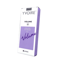 YVOIRE VOLUME high-density hyaluronic acid filler for volume restoration and facial contouring.