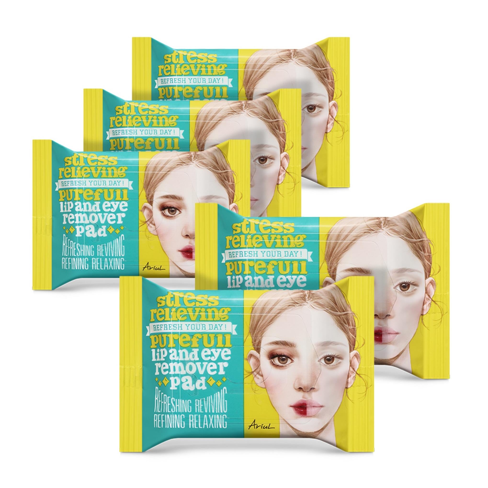 Almofada removedora de olhos e lábios pura para aliviar o estresse Ariel 30p