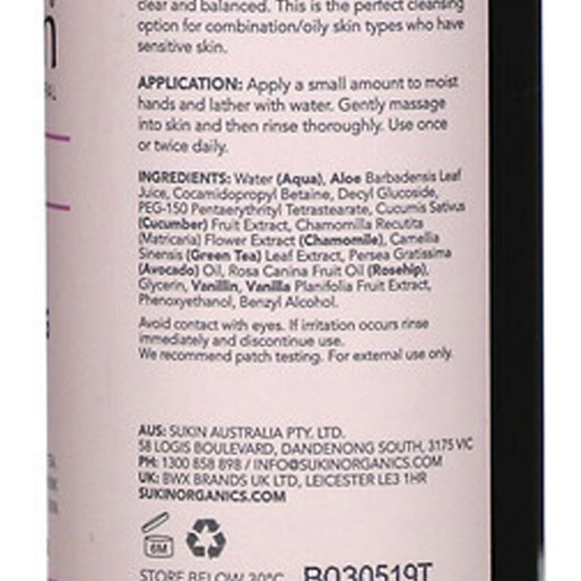 Gel nettoyant Sukin peau sensible