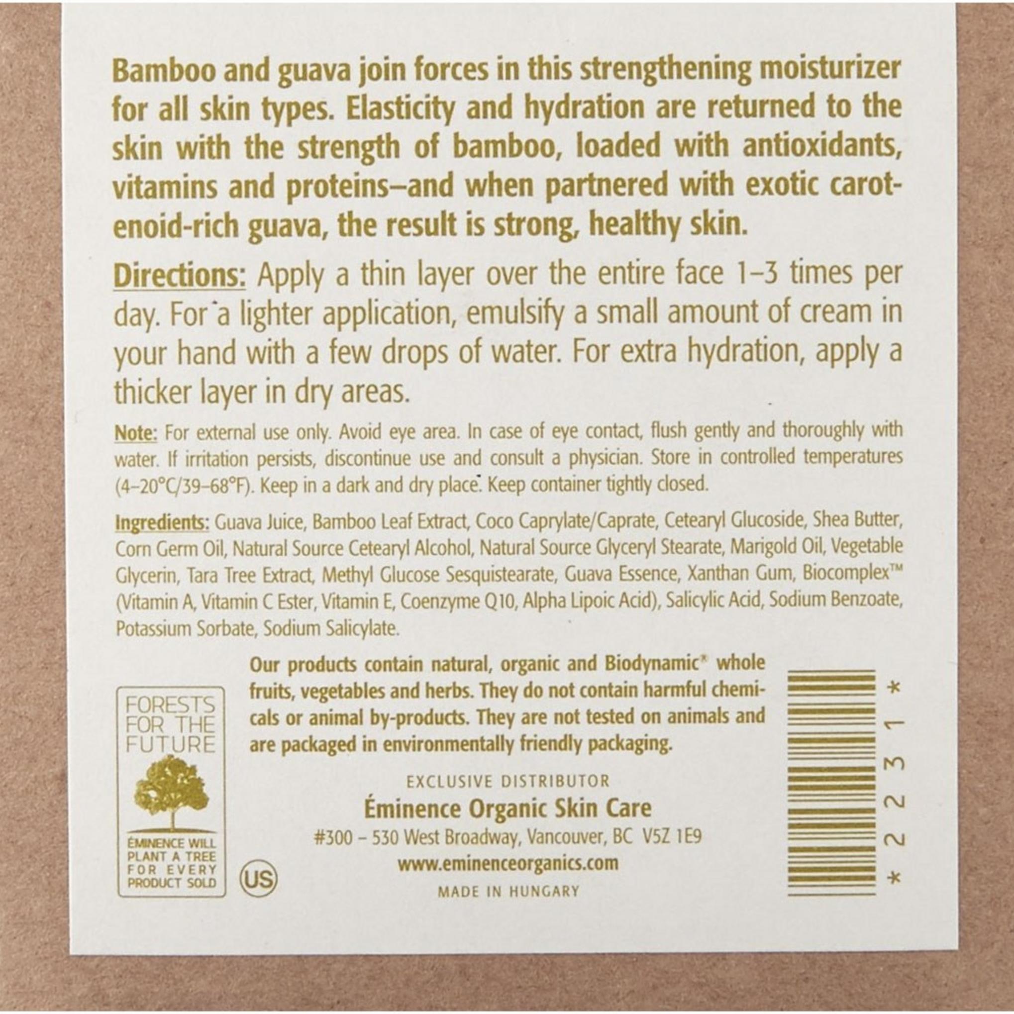 Crema hidratante antienvejecimiento Eminence de guayaba y bambú