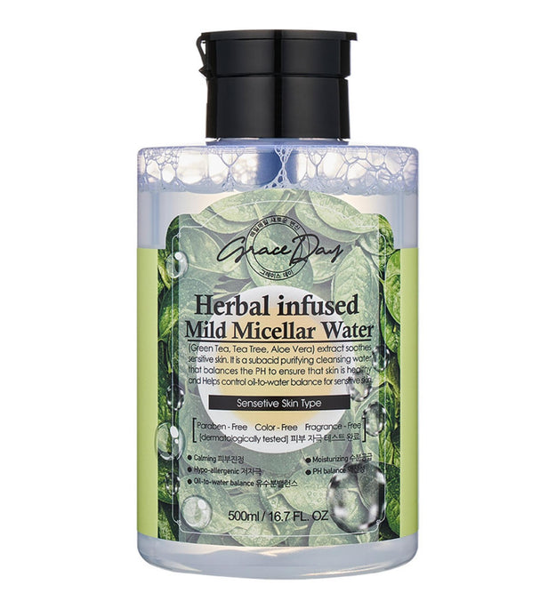 Agua limpiadora micelar suave con infusión de hierbas Graceday
