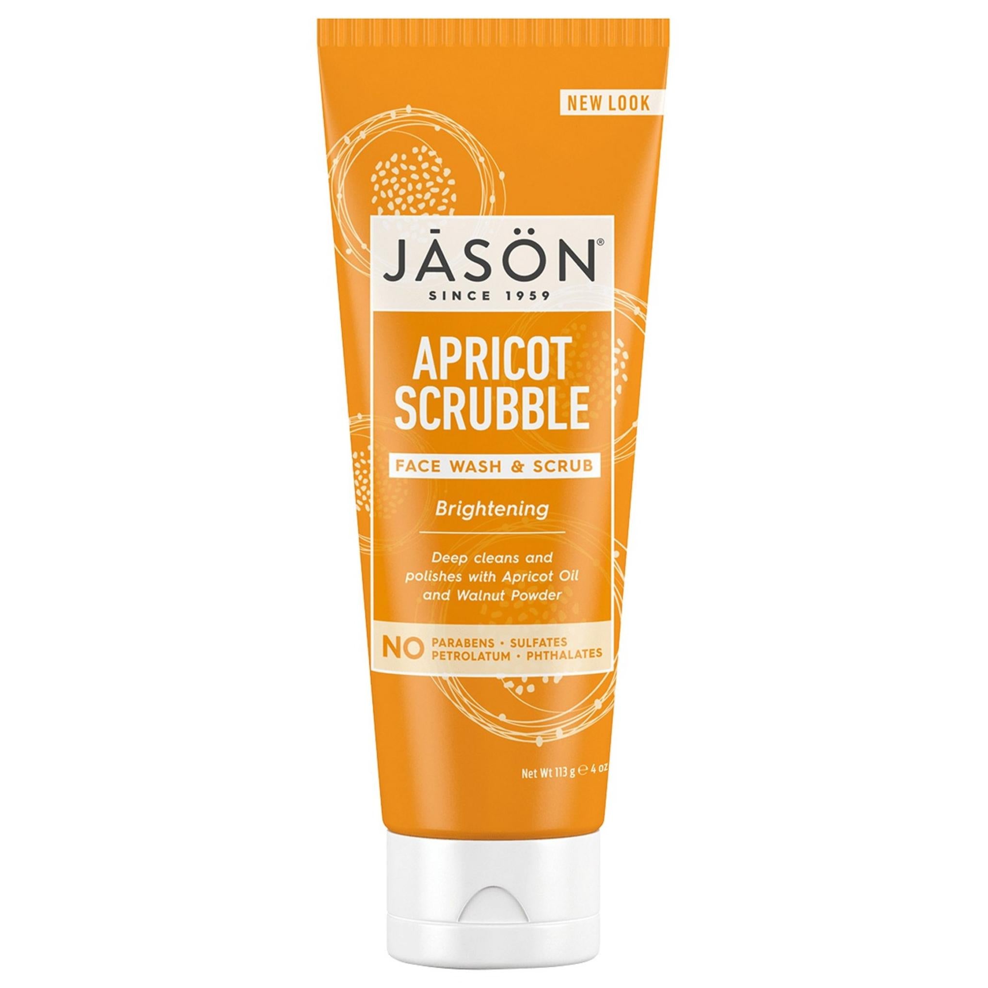 Jason Natural Brightening Apricot Scrub Lavagem e esfoliante facial