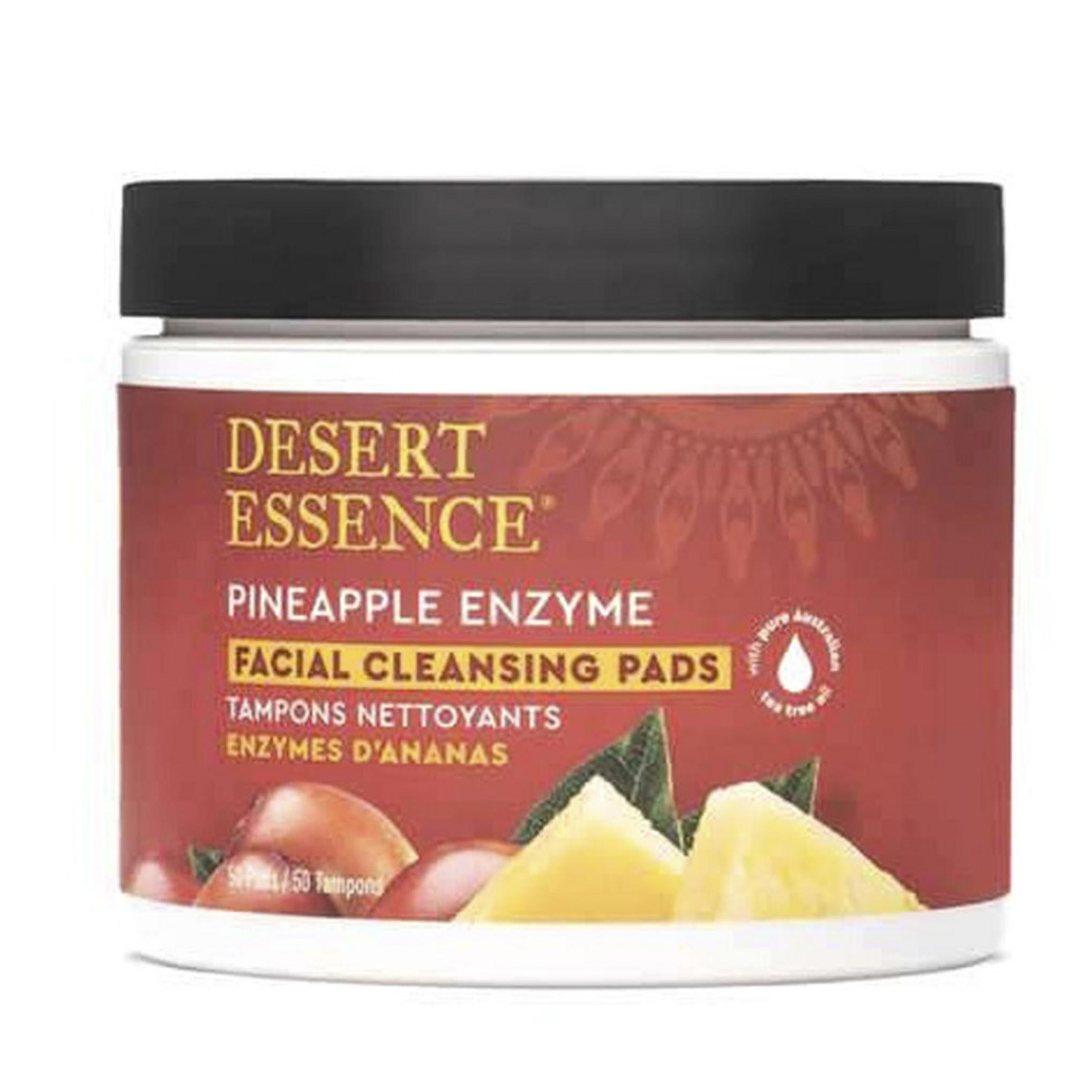 Desert Essence Salvietta Detergente Viso Enzima di Ananas