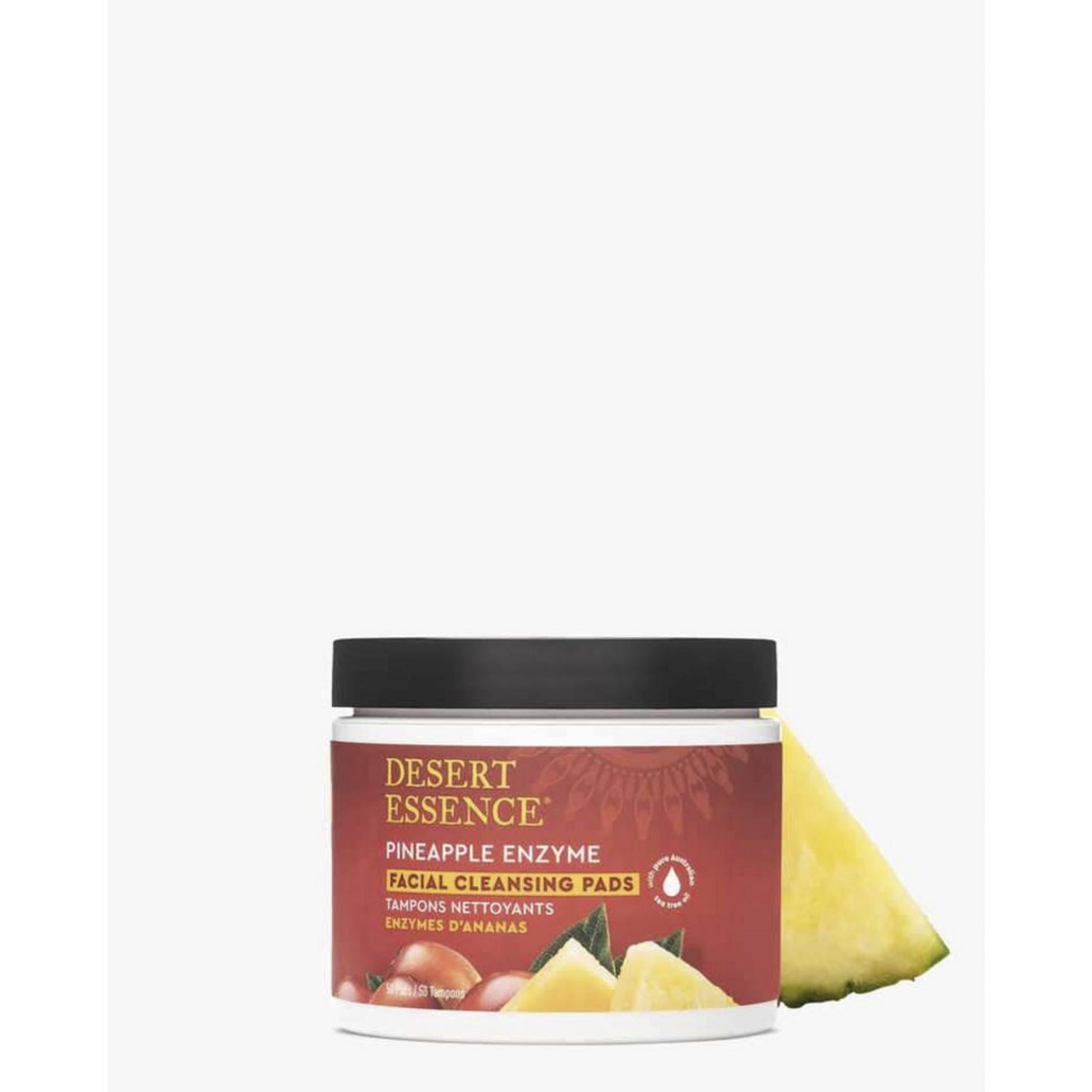 Desert Essence Salvietta Detergente Viso Enzima di Ananas