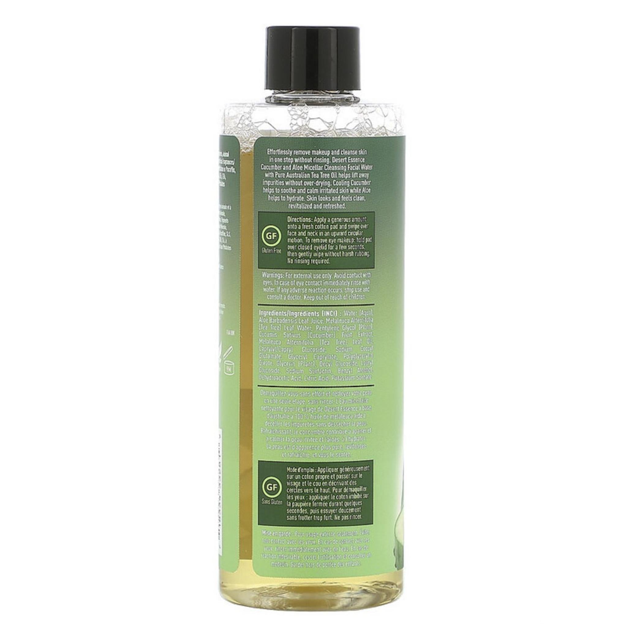 Desert Essence Acqua Micellare Detergente Viso Cetriolo e Aloe