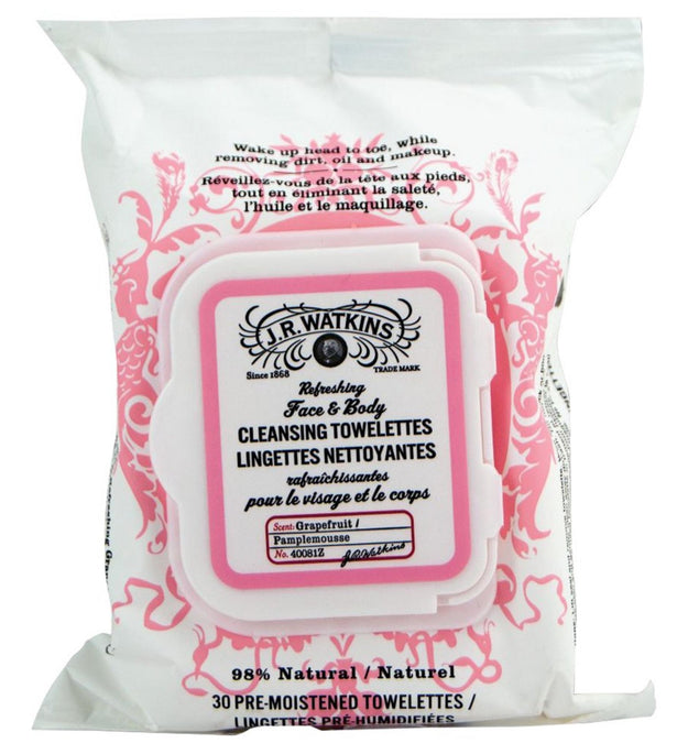 Jr Watkins Refreshing Face & Body Cleansing Towelette Grapefruit