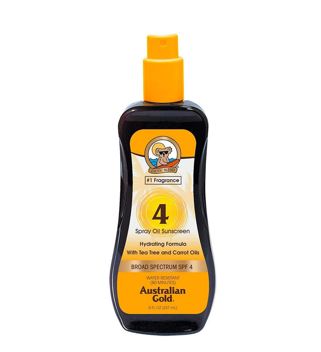 Australian Gold Spray Oil Sunscreen Carrot Oil Formula SPF4