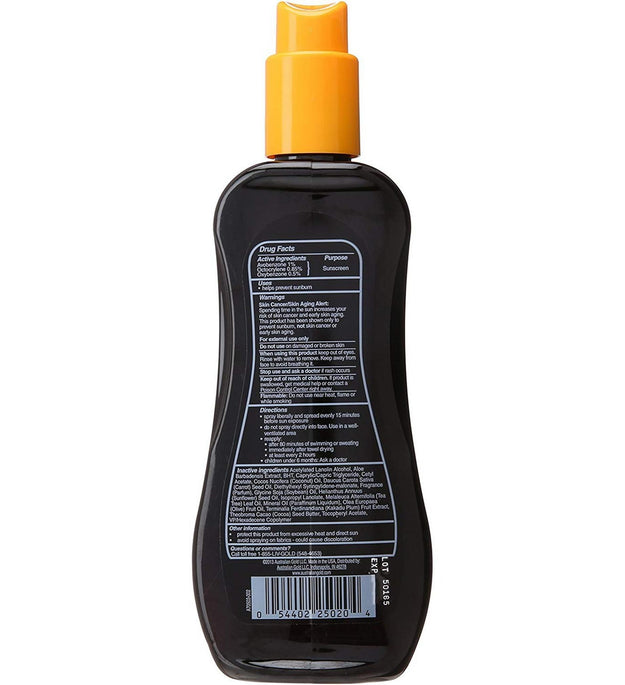 Australian Gold Spray Oil Sunscreen Carrot Oil Formula SPF4