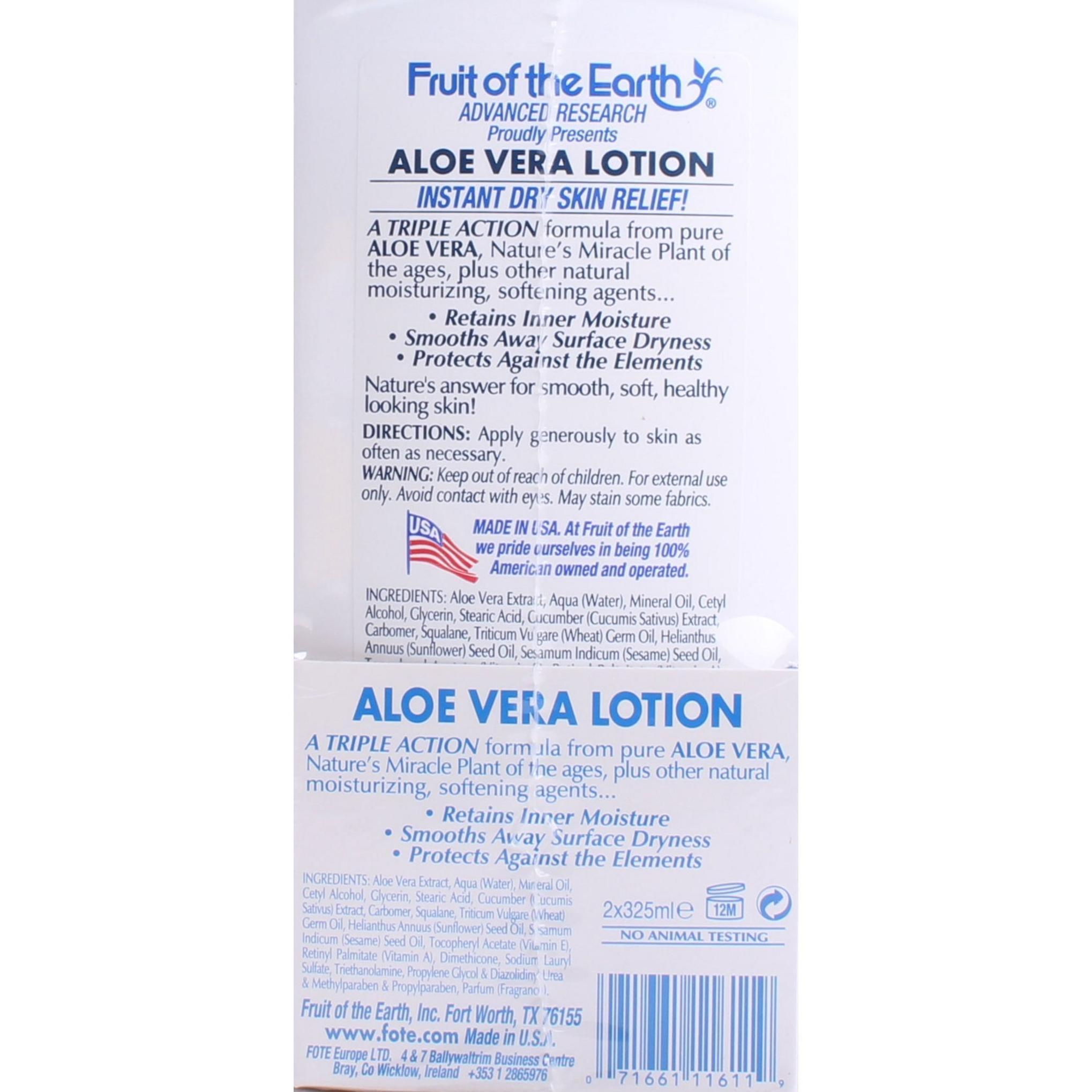 Pack Duplo de Loção Hidratante Refrescante para a Pele com Aloe Vera Fruit Of The Earth