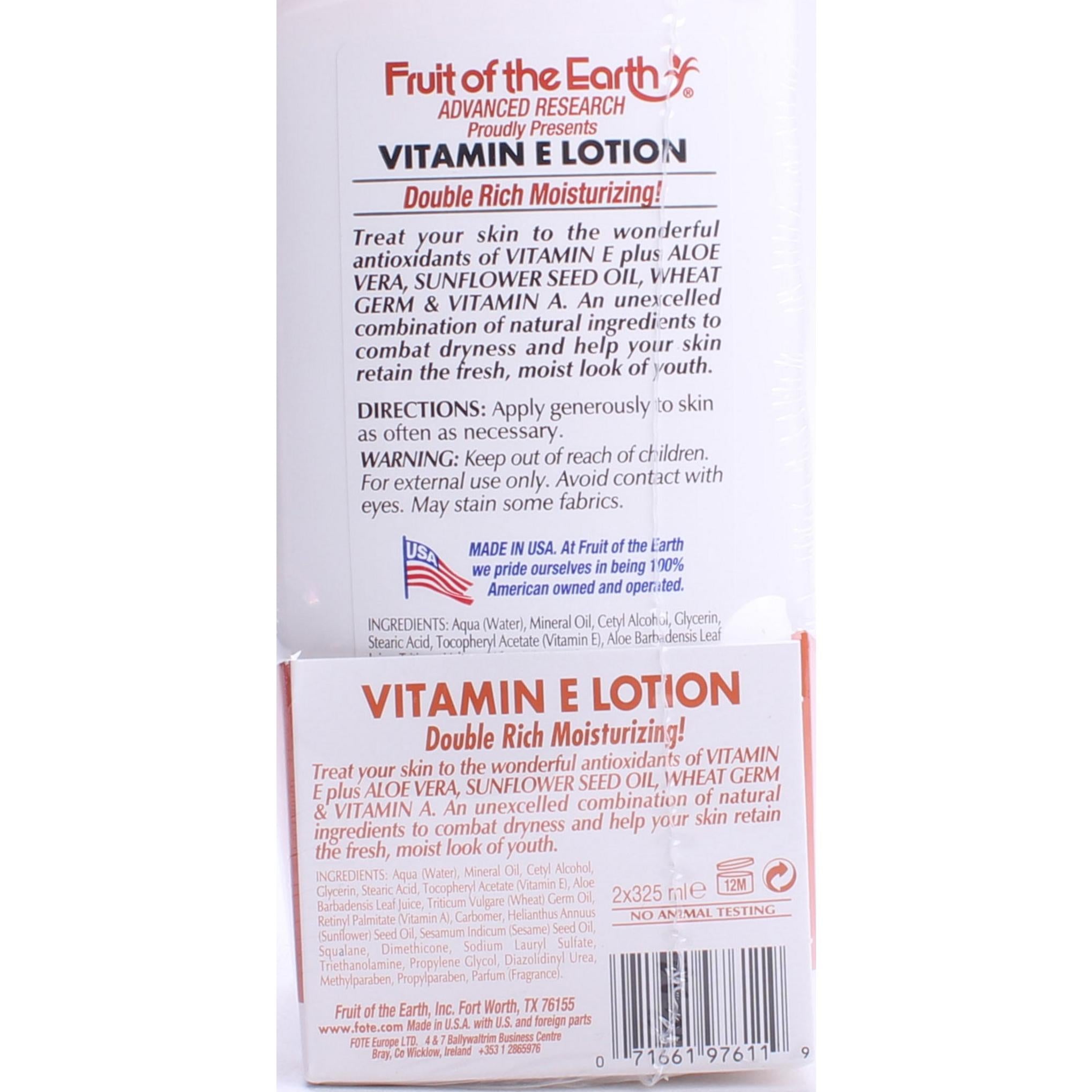 Fruit Of The Earth Gentle Healing Vitamin E Skin Care Lotion Twin Pack of 2