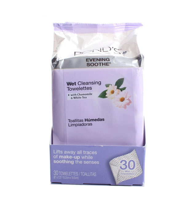 Pond's Evening Soothing Wet Cleansing Towelette Chamomile & White Tea 15.2 x 18.5cm