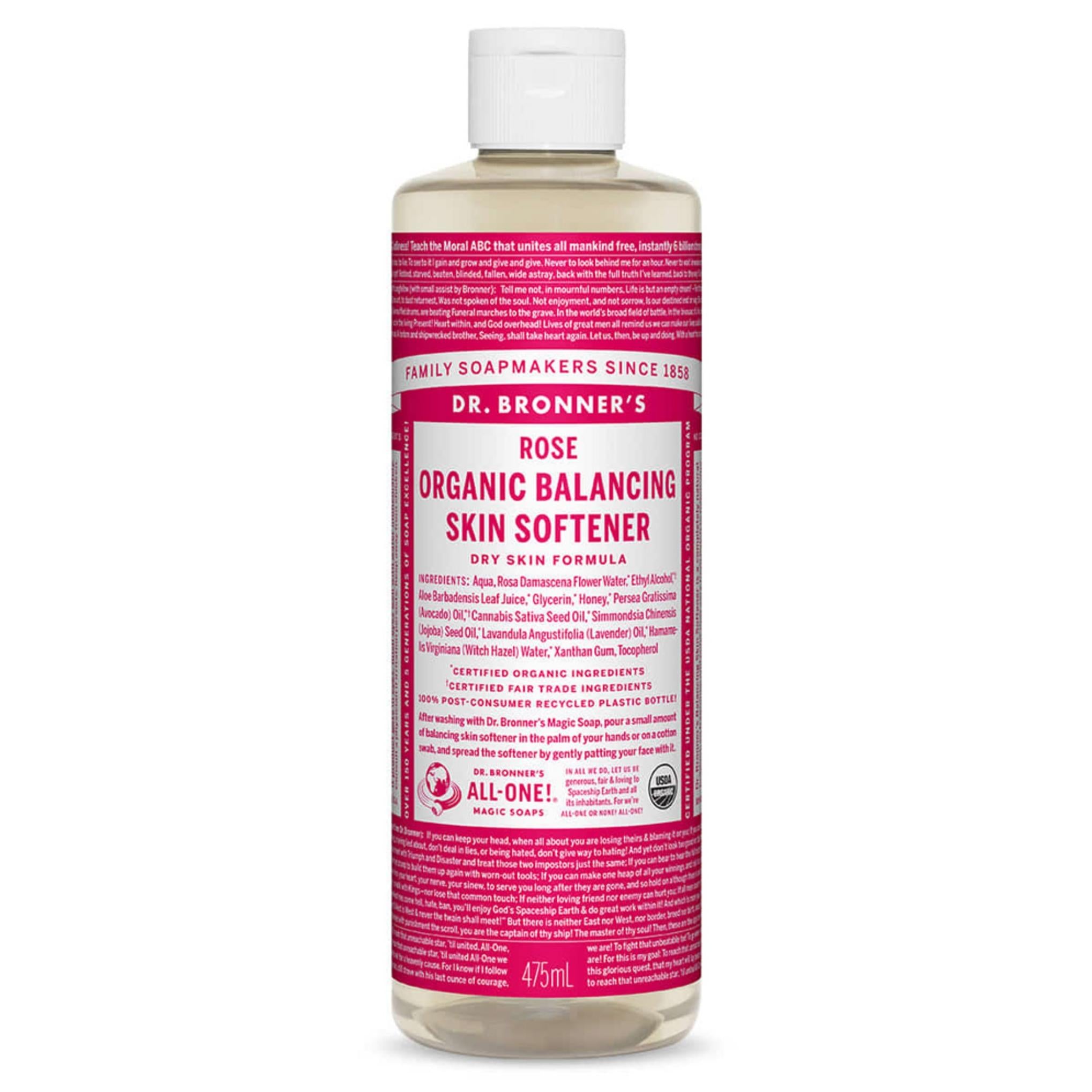 Dr. Bronner's Rose Tonico Equilibrante per la Pelle