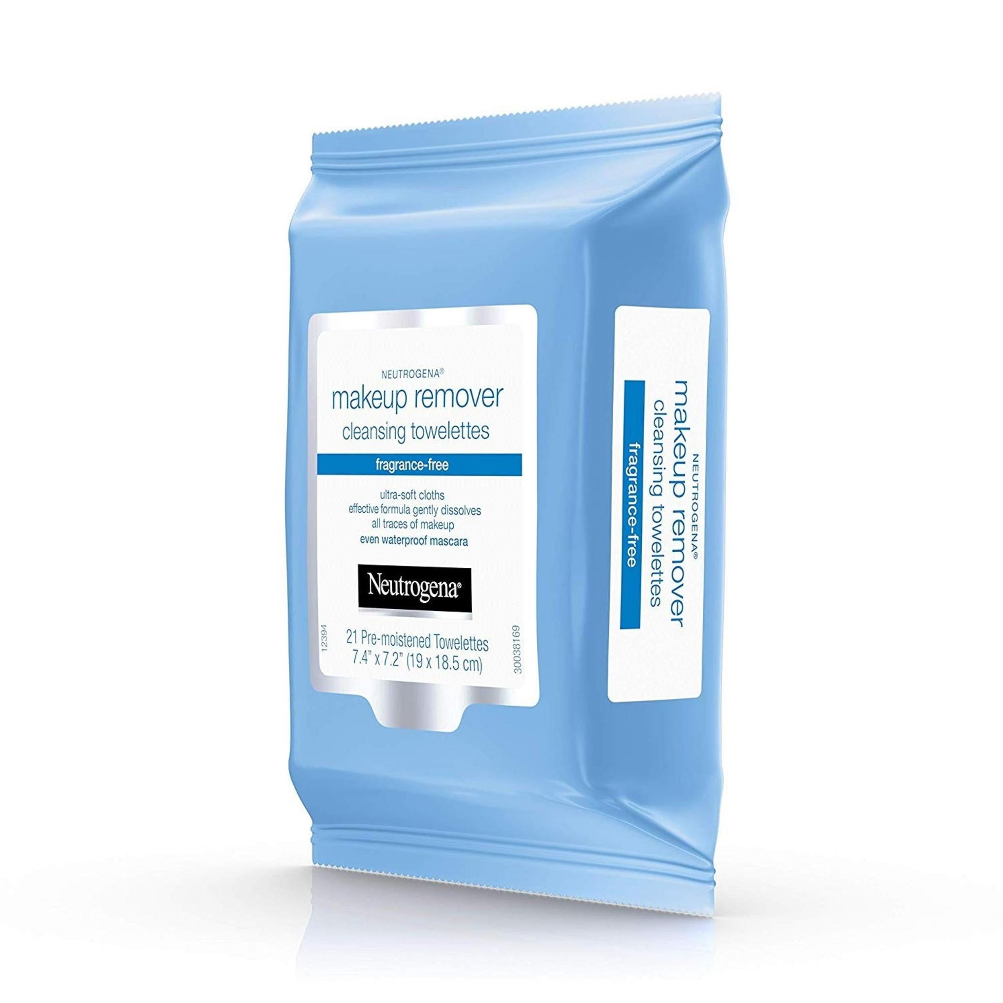 منديل تنظيف ومزيل المكياج من نيوتروجينا، خالٍ من العطور
