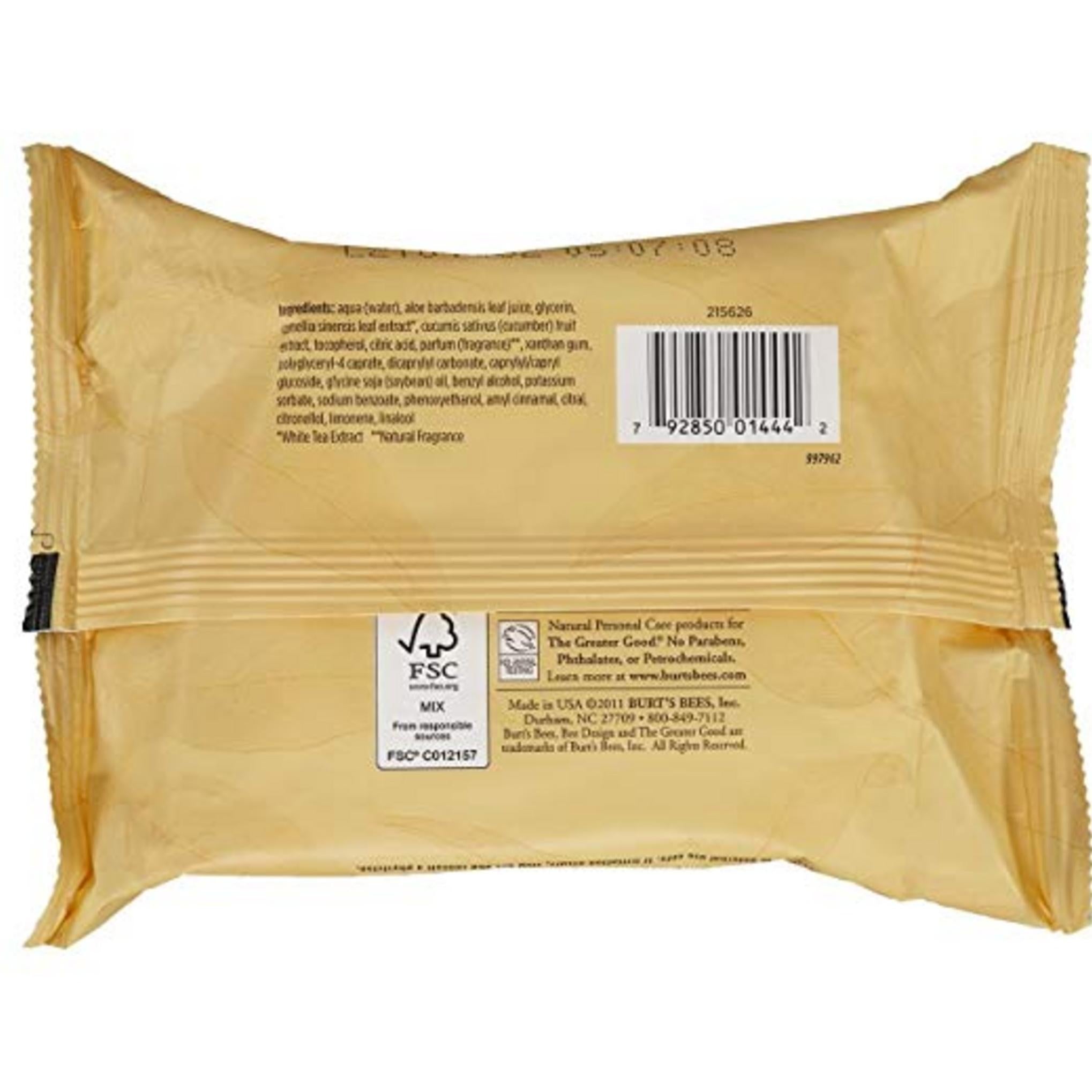 Salviettina detergente viso Burt's Bees con estratto di tè bianco 17,5 x 18,7 cm