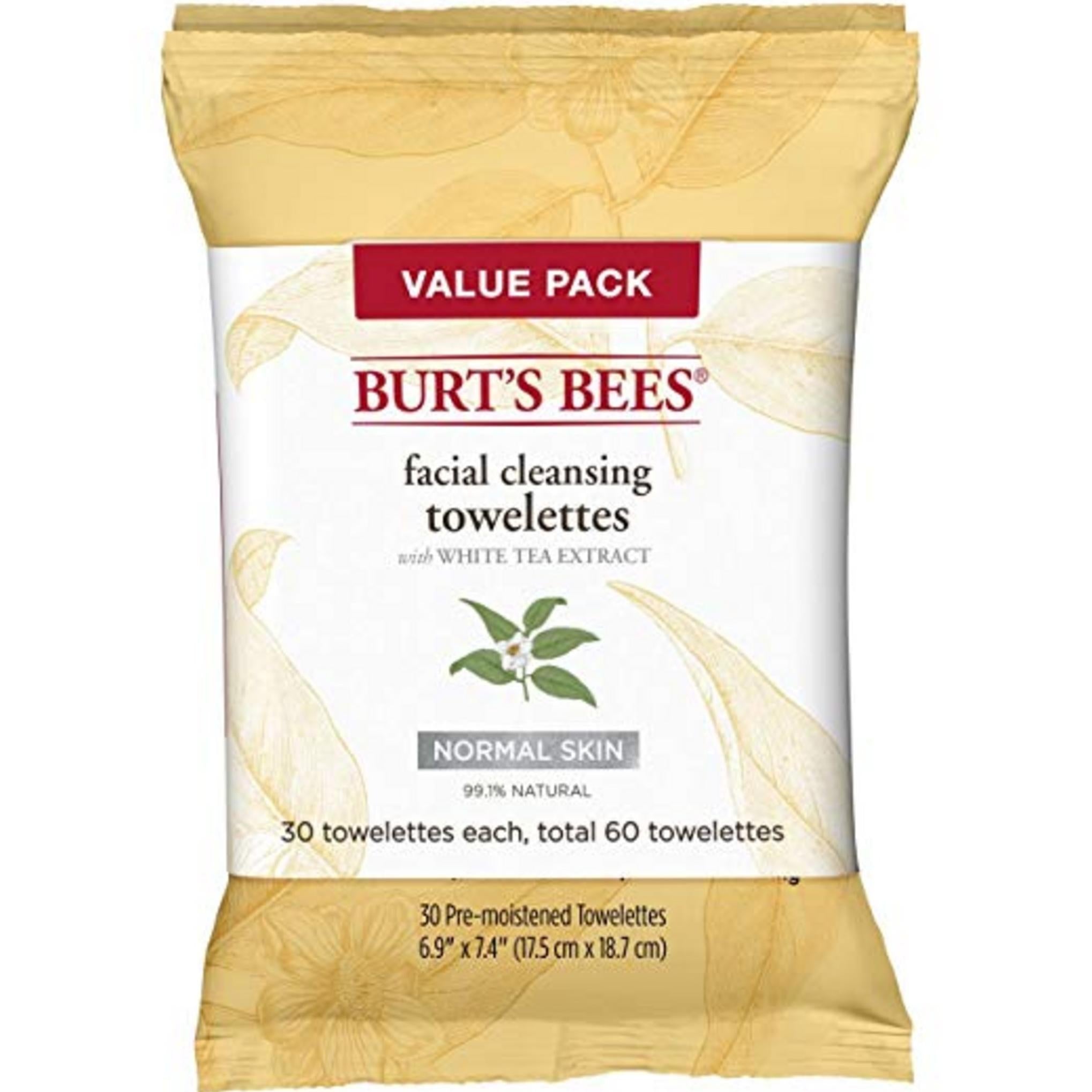 Salviettina detergente viso Burt's Bees con estratto di tè bianco 17,5 x 18,7 cm