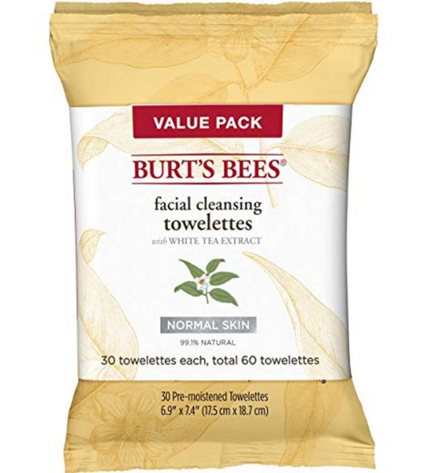 Burt's Bees Facial Cleansing Towelette White Tea Extract 17.5 x 18.7cm