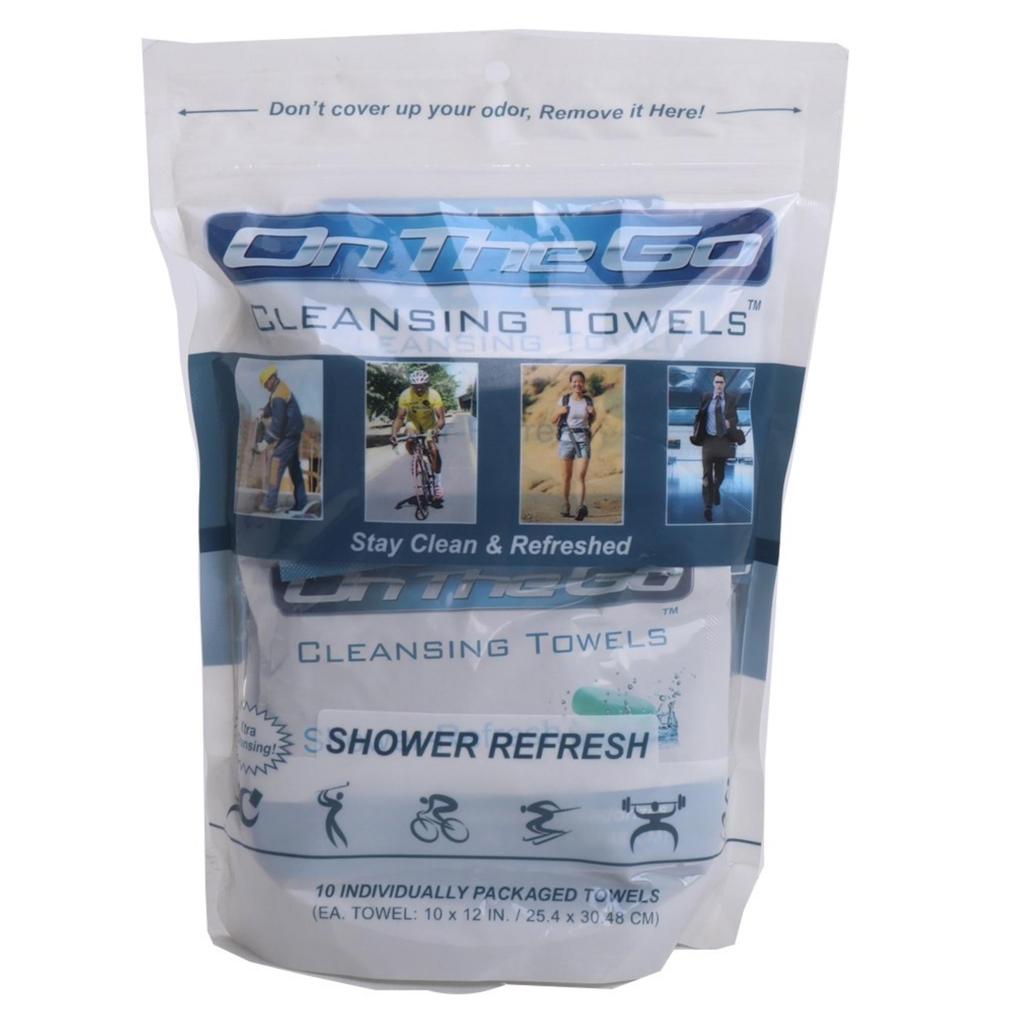 On the Go Towels Cleansing Towel Shower Refresh 25.4 x 30.48cm