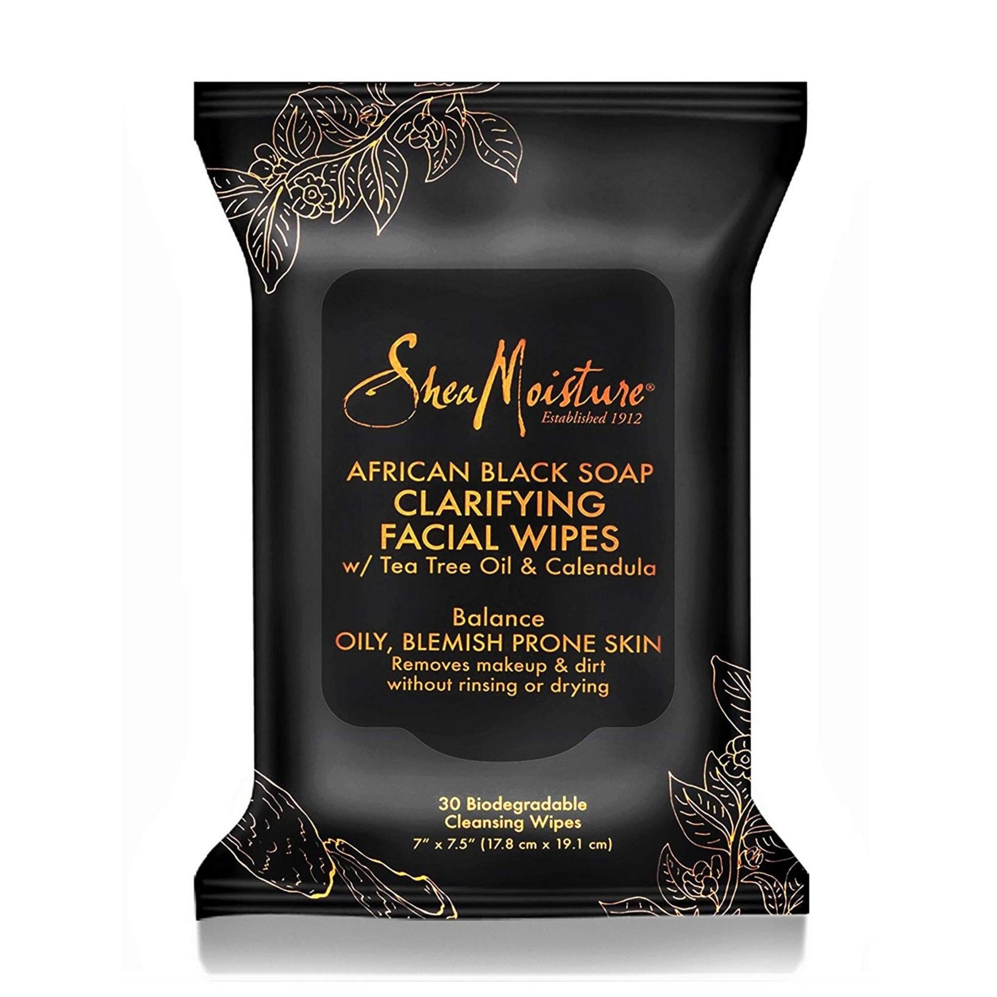 Feuille de visage clarifiante au savon noir africain Shea Moisture 17.8 x 19.1cm
