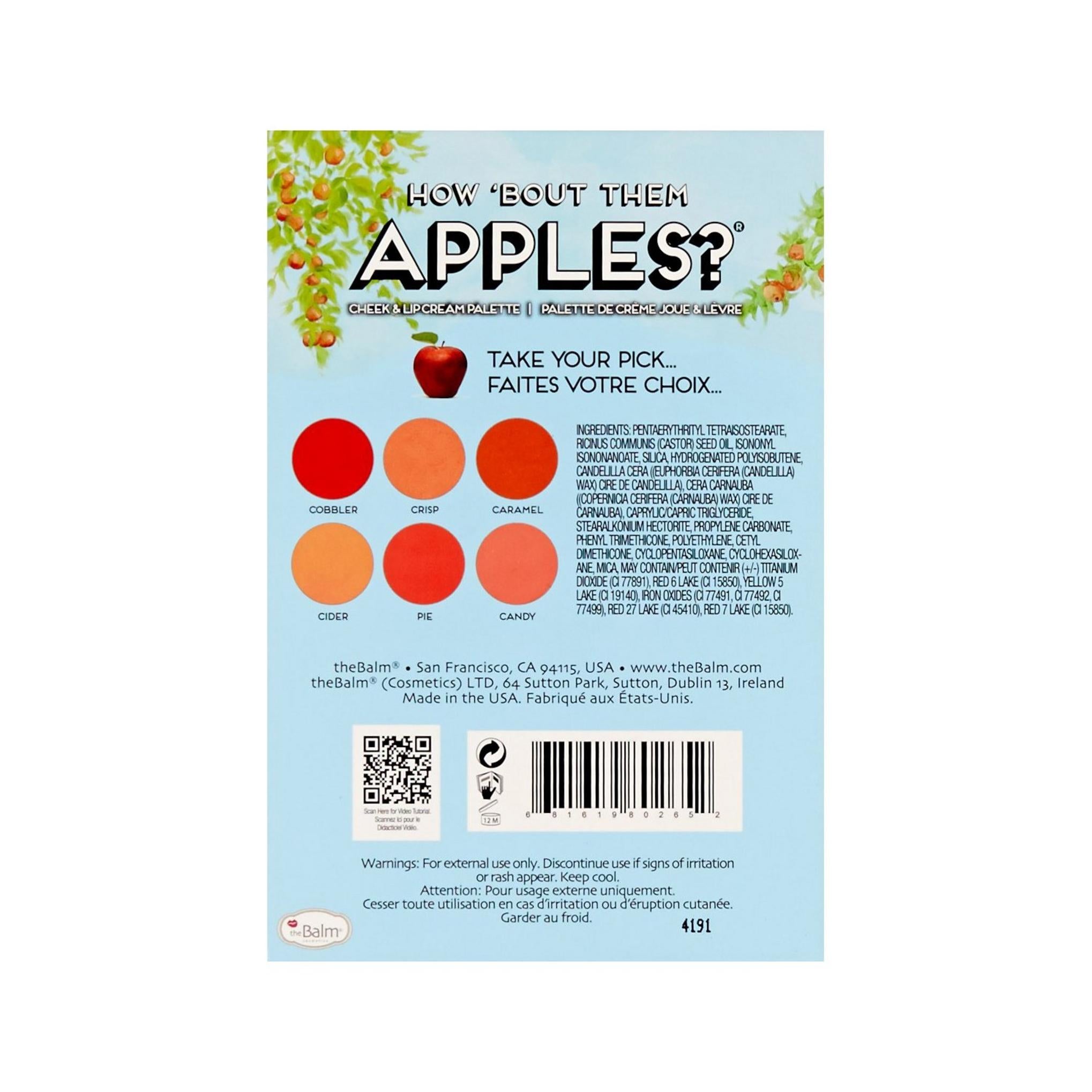The Balm How About Theme Палетка кремов для щек и губ Apple, 20 г