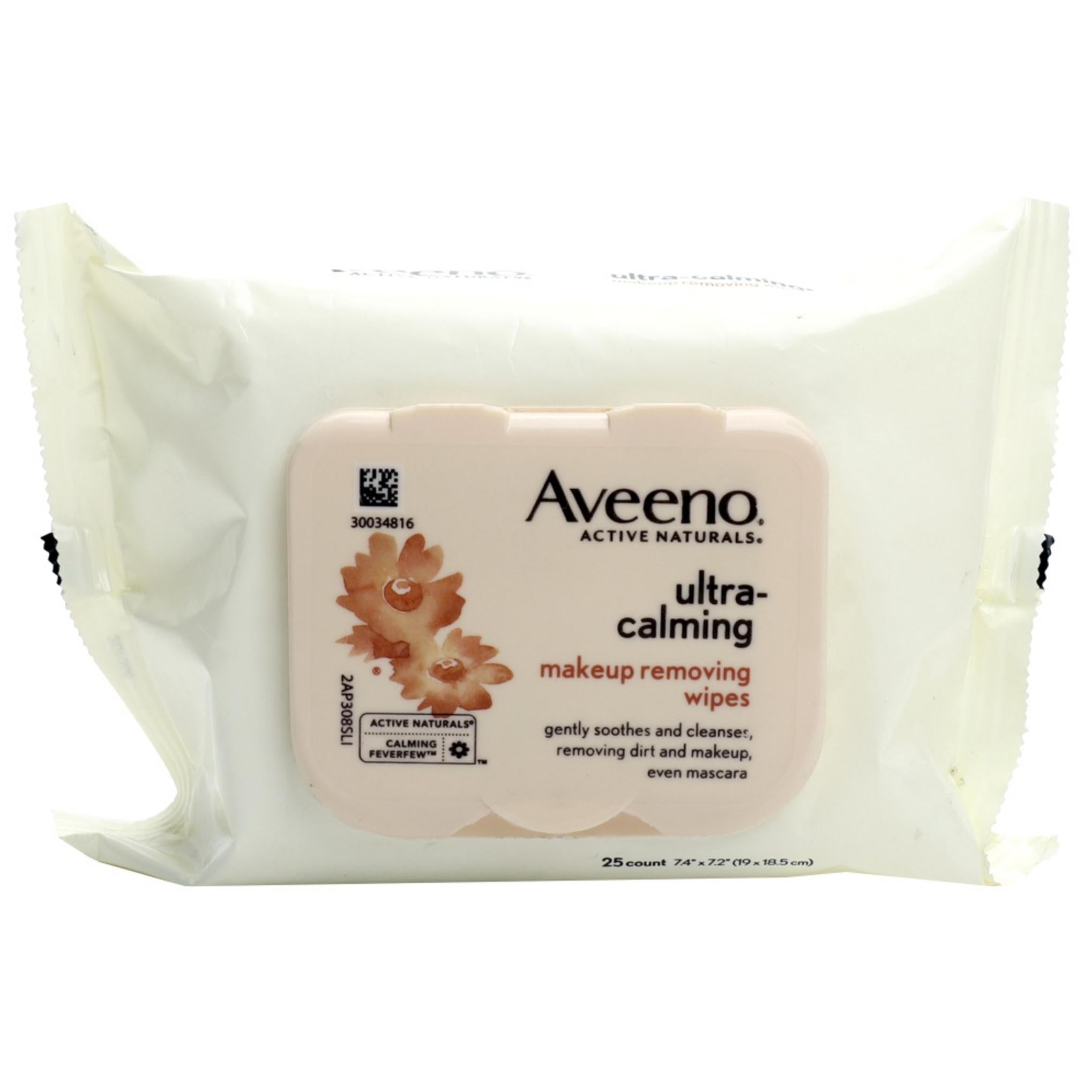 Toallitas desmaquillantes Aveeno Ultra Calming 19 x 18,5 cm