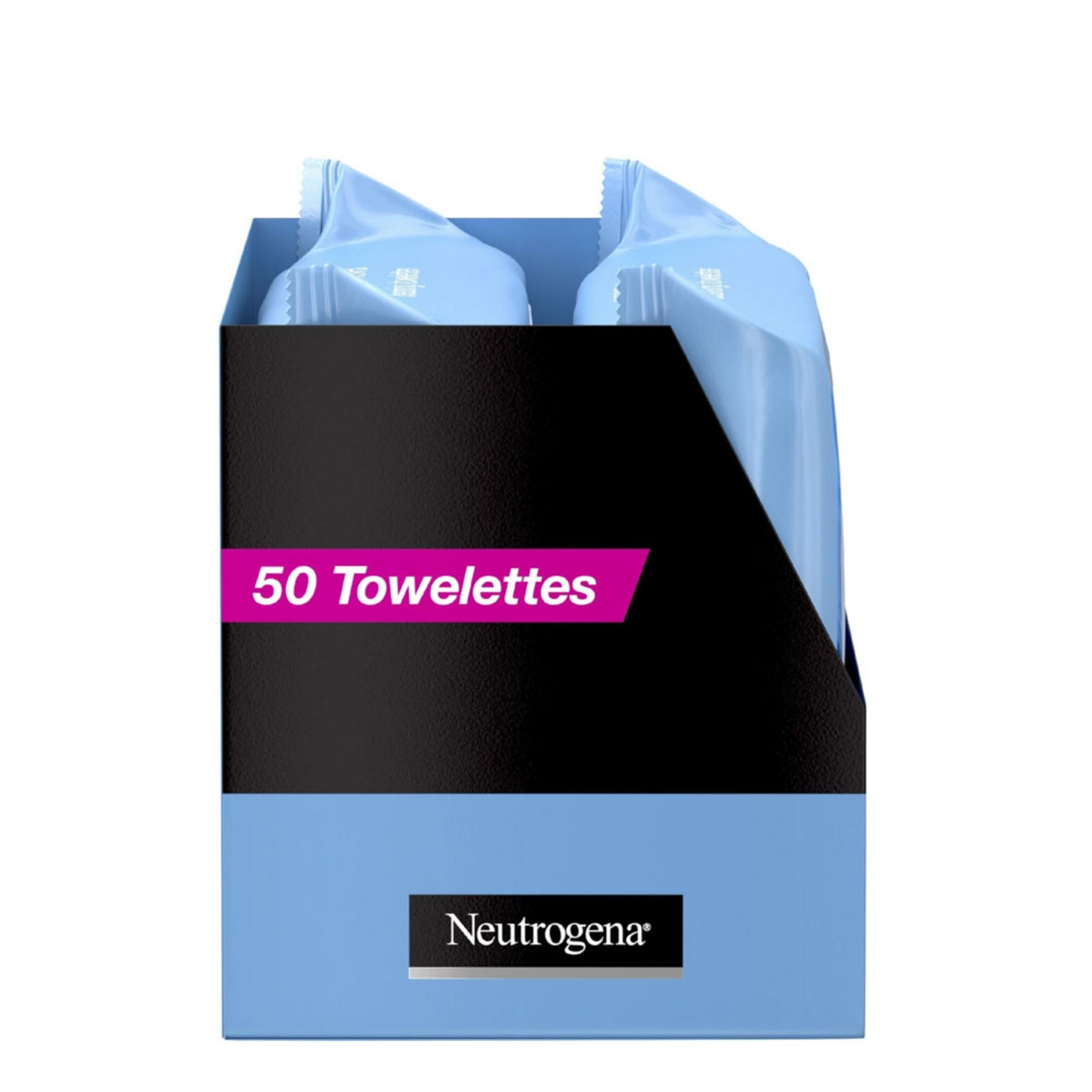 نيوتروجينا، منشفة تنظيف مزيلة للمكياج، 19 × 18.5 سم