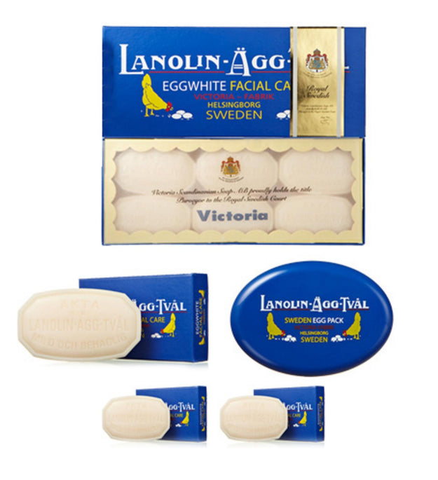 Victoria Original Swedish Egg Pack Lanolin & Rosewater 50g x 7p + 15g x 2p + Case