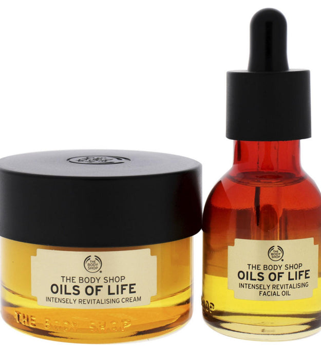 مجموعة The Body Shop The Oil of Life Revitalizing Collection للسفر، مجموعة حصرية مكونة من قطعتين