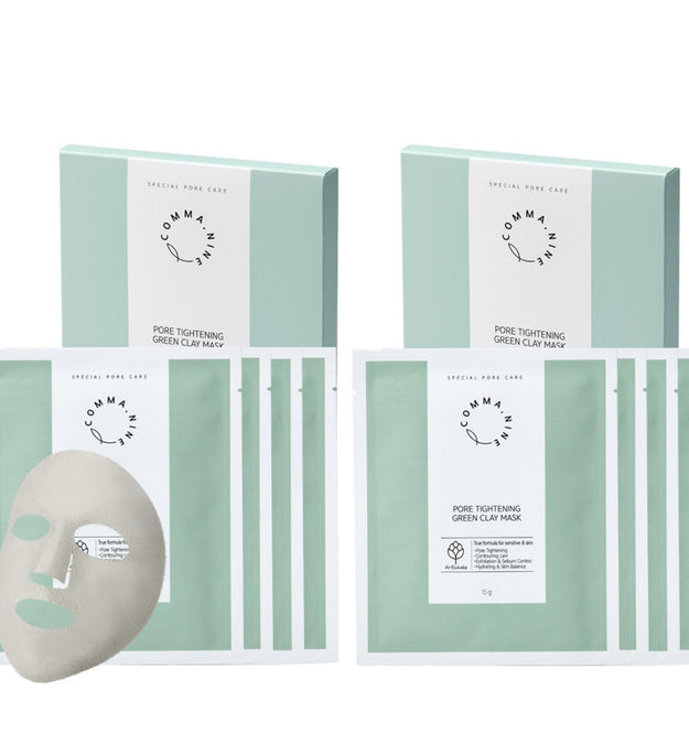 Pack de masques en plâtre à l'argile sébum/pores Comma Nine