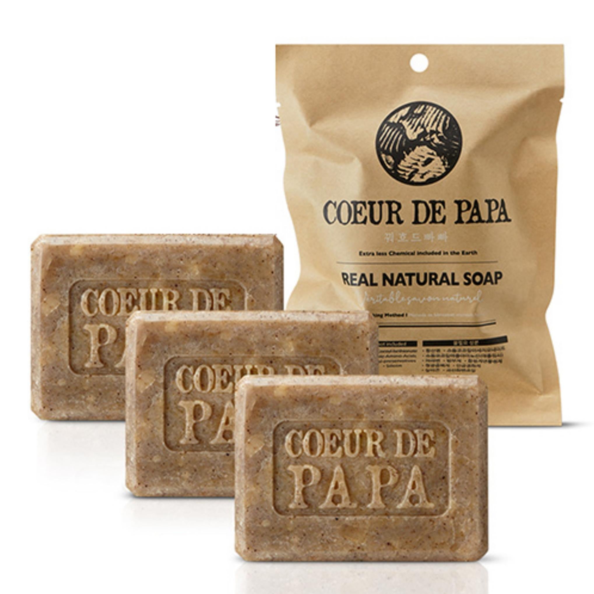 Мыло Eoseongcho (Quahde Papa) НАСТОЯЩЕЕ мыло ручной работы 3 шт. Очищающее мыло