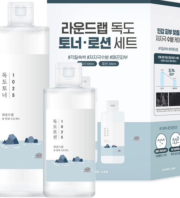 Round Lab Dokdo Toner 500ml + Lotion 200ml Set